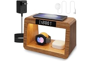 OTESS ²⁰²⁴Wireless Charger Station for iPhone|Samsung, Fast Charging Station with LED Light for Samsung|Android Phone, Wireless Phone Charger Station Only for Samsung Watch