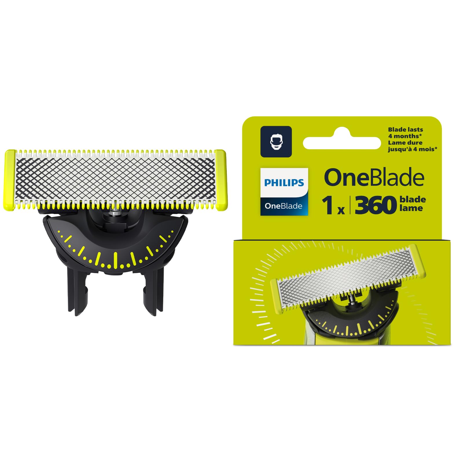 Philips OneBlade Original 360 Blade Heads, Compatible with all OneBlade and Pro Electric Shaver & Trimmers, Original from Philips, 1x One Blade, 4-Month Supply (QP410/50)