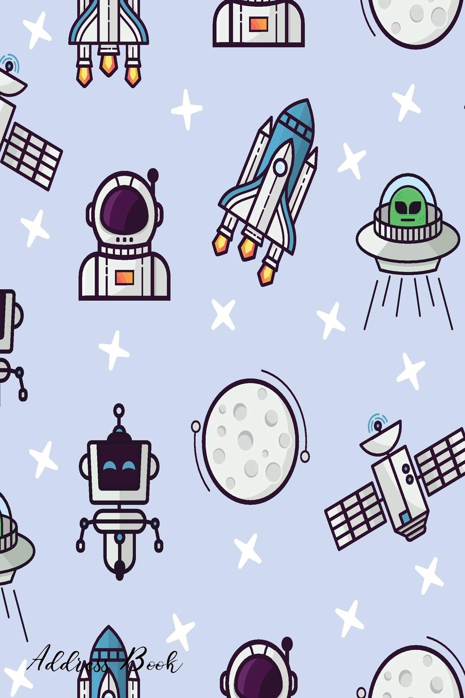 Address Book: For Contacts, Addresses, Phone, Email, Note,Emergency Contacts,Alphabetical Index With Space Theme Background