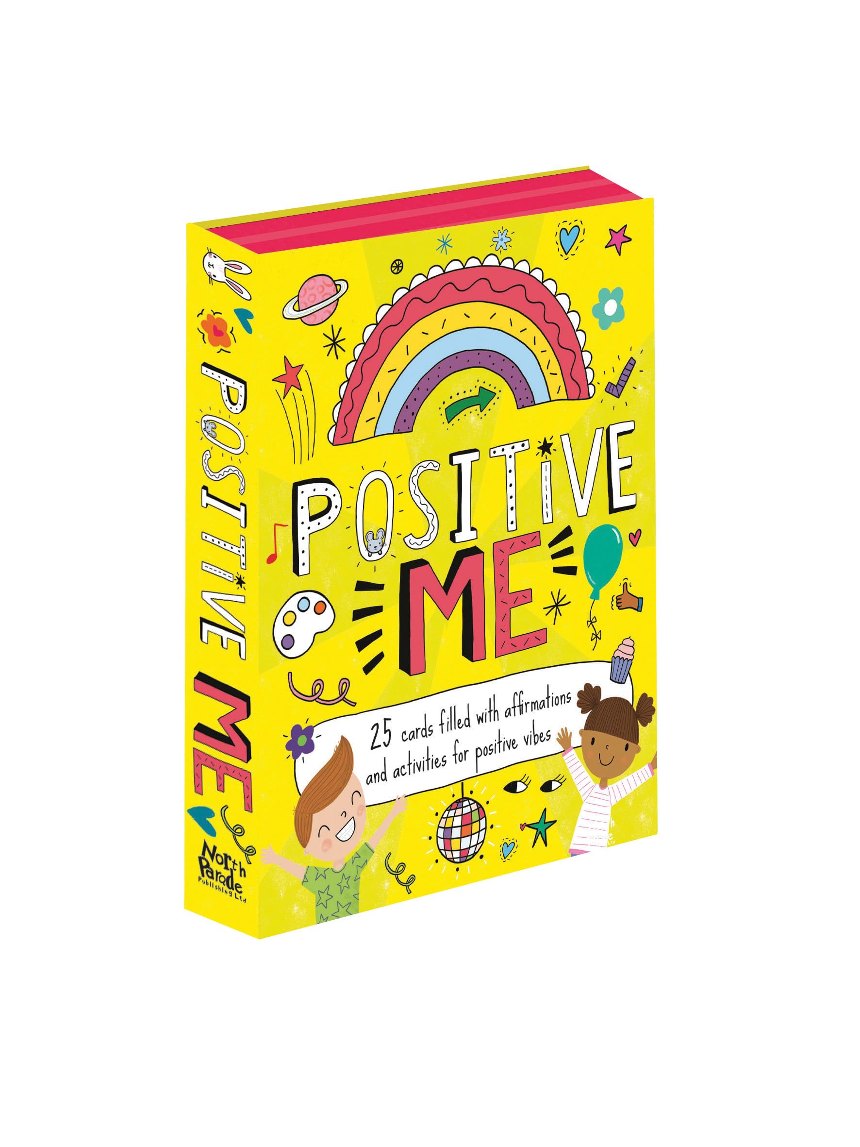 North Parade Publishing Children's Mindfulness Positive Me Flash Cards (25 Cards, Ages 7-10, Vibrant Style, Self-Improvement, Emotional Intelligence), A6