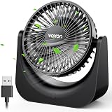 VOXON USB Desk Fan, 5 Speeds Adjustable, Quiet Portable Table Fan