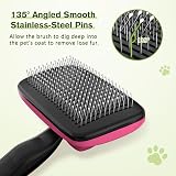 Pecute Self-Cleaning Slicker Brush for Dogs & Cats Pink view 5