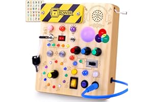 Sumsoltic Busy Board,Montessori Toys for 1-3 Year Old Boys & Girls,Travel Educational Learning Activities for Toddlers,Sensory Toy for Kids with Autism (Busy Board v5)