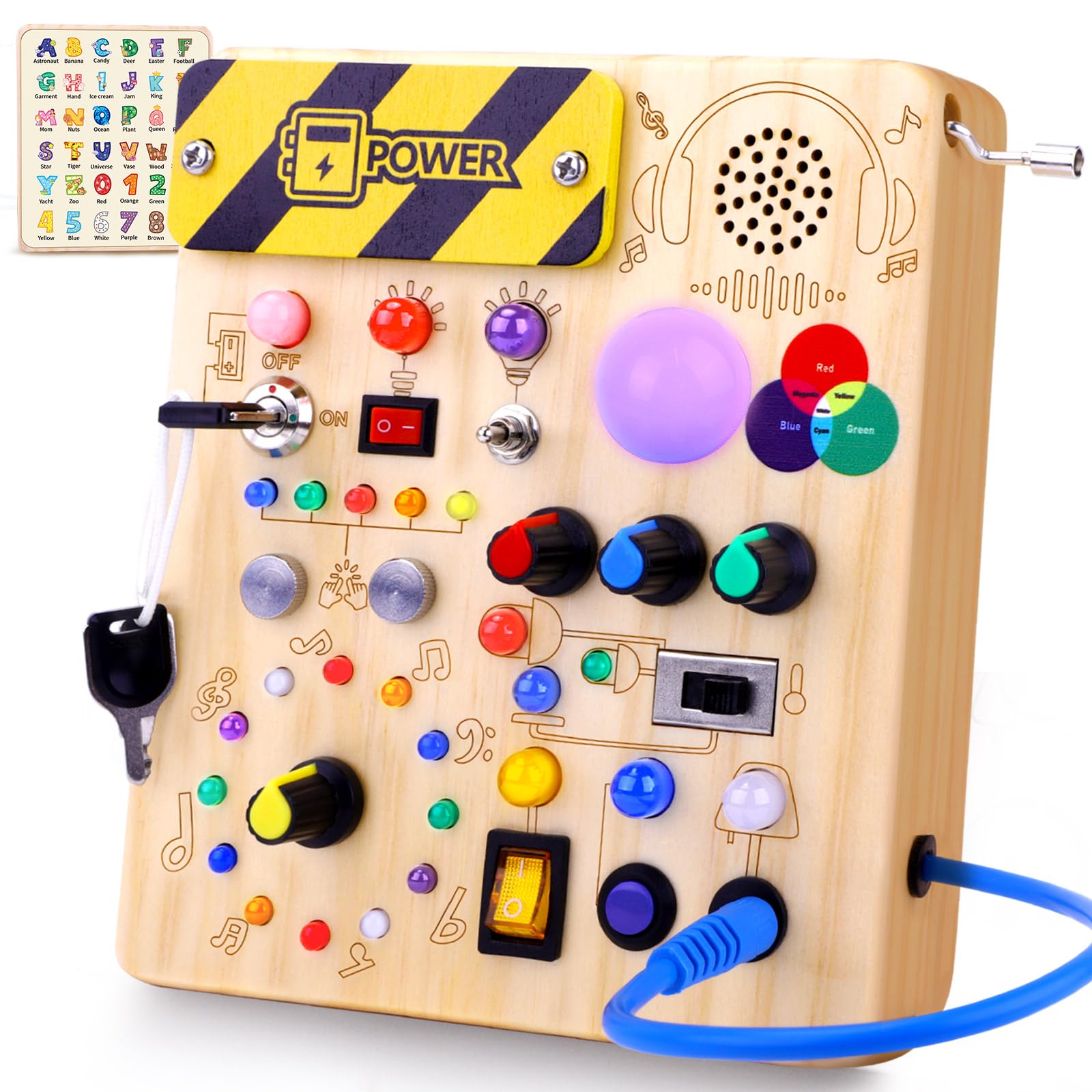 Photo 1 of Sumsoltic Busy Board,Montessori Toys for 1-3 Year Old Boys & Girls,Travel Educational Learning Activities for Toddlers,Sensory Toy for Kids with Autism (Busy Board v5)