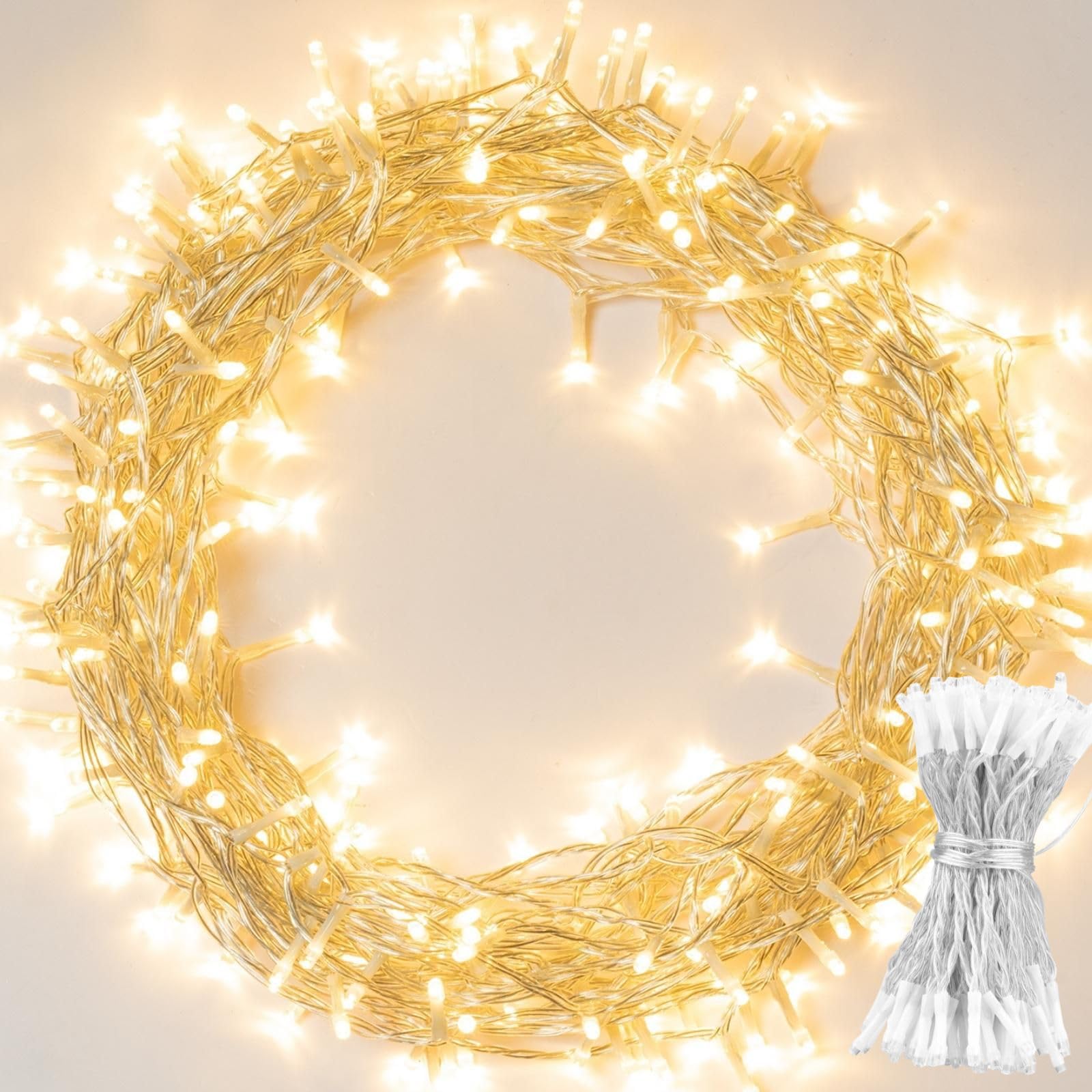 Koopower [2 Pack 6M 50 LED Battery Operated Waterproof Fairy Lights with Timer, IP65 String Lights for Indoor Outdoor, 8 Modes, Warm White
