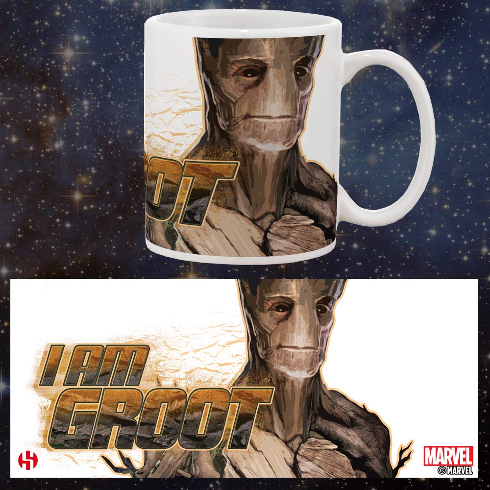MARVEL Guardians cup of the Groot Phrase 300ml galaxy, White/Off-white
