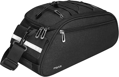 MOSISO Bike Rack Bag Waterproof 12L Rear Seat Trunk Pannier Black