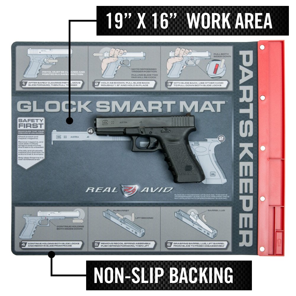 Real Avid Glock Smart Mat 19x16”, Glock Bench Mat/Glock Gun Cleaning