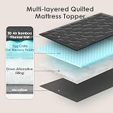 EHEYCIGA Memory Foam Mattress Topper Kingsize 150x200x3cm Dark Grey view 5