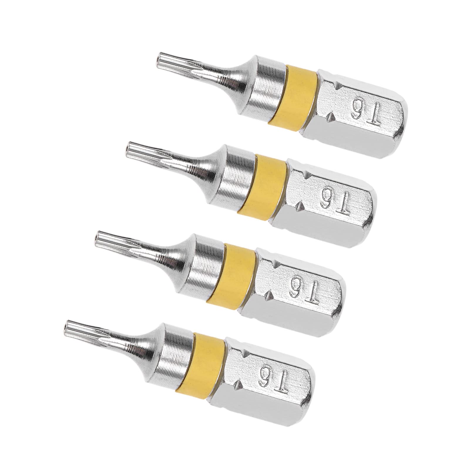Kozelo Torx Bit - [1 Inch x H1/4 x T6] Hex Shank Security Screw Driver Batch Head with Yellow Ring for Socket Screwdriver Handle Use