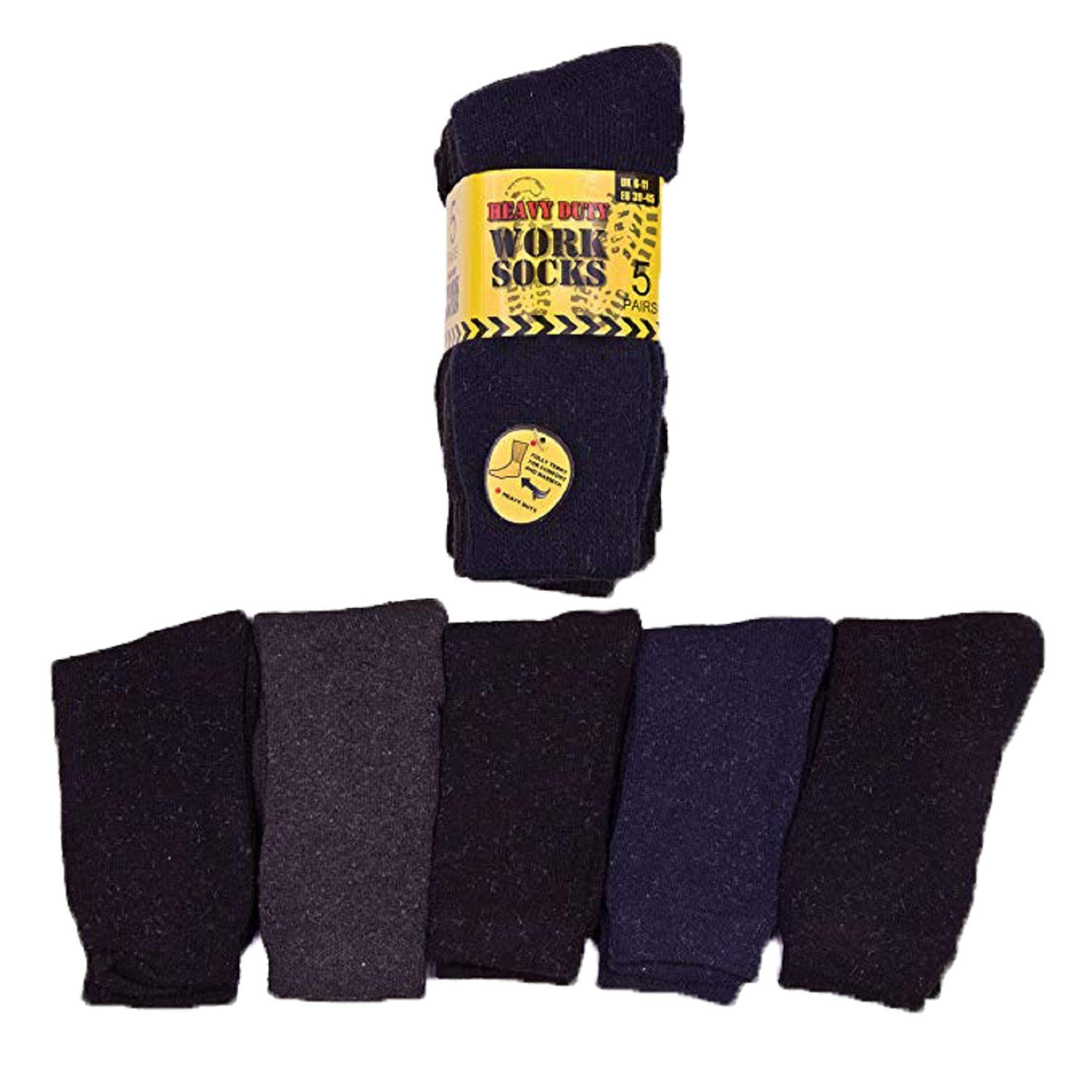5 PAIRS MULTICOLOUR MENS THERMAL WORK SOCKS EXTRA COMFORT,WARM & THICK