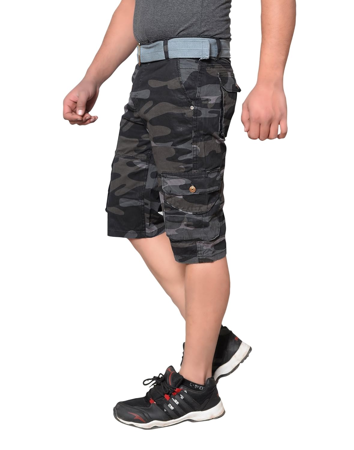 krystle men's army cotton shorts