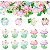 Cheriswelry 30Pcs Acrylic Flower Pendants Floral Dangle Earring Charms Plastic Flower Keychain Hang Ornament 20.5x18mm for Bracelet Necklace Summer Jewelry Making