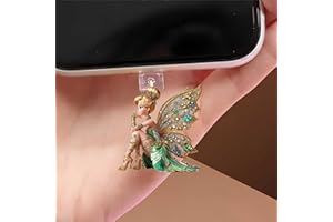 Fairy with Butterfly Wings Dust Plug Acrylic Charms for electronic products ,Type-C Charging Port Dust Plugs Pendant Compatib