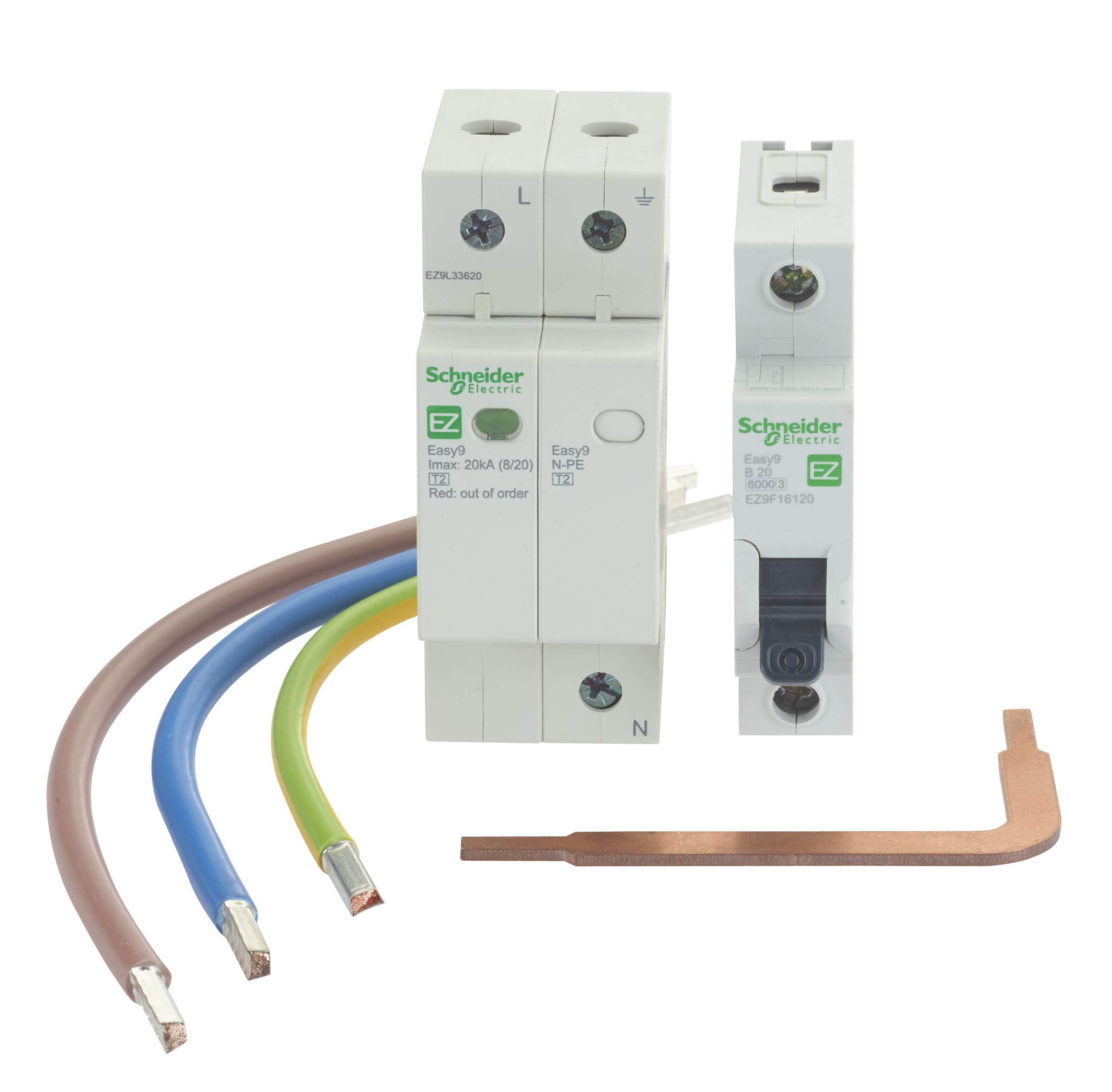 Schneider Electric Easy9 EZ9L33620KIT EZ9 Surge Arrest KIT T2 1P-N 20kA
