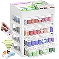 ARTDOT Storage Containers for Diamond Painting Accessories, Art Bead Organizer 4 Drawers with 192 Slots Storage Bottles and Diamond Painting Tools and Kits Rack with Funnel