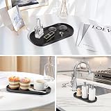 Luxspire Resin Vanity Tray Oval Storage Bath Organizer Matte Black M view 7