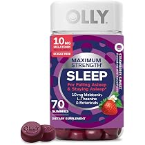 Amazon.com: OLLY Max Strength 睡眠軟糖,10 毫克褪黑激素,L-茶氨酸 ...