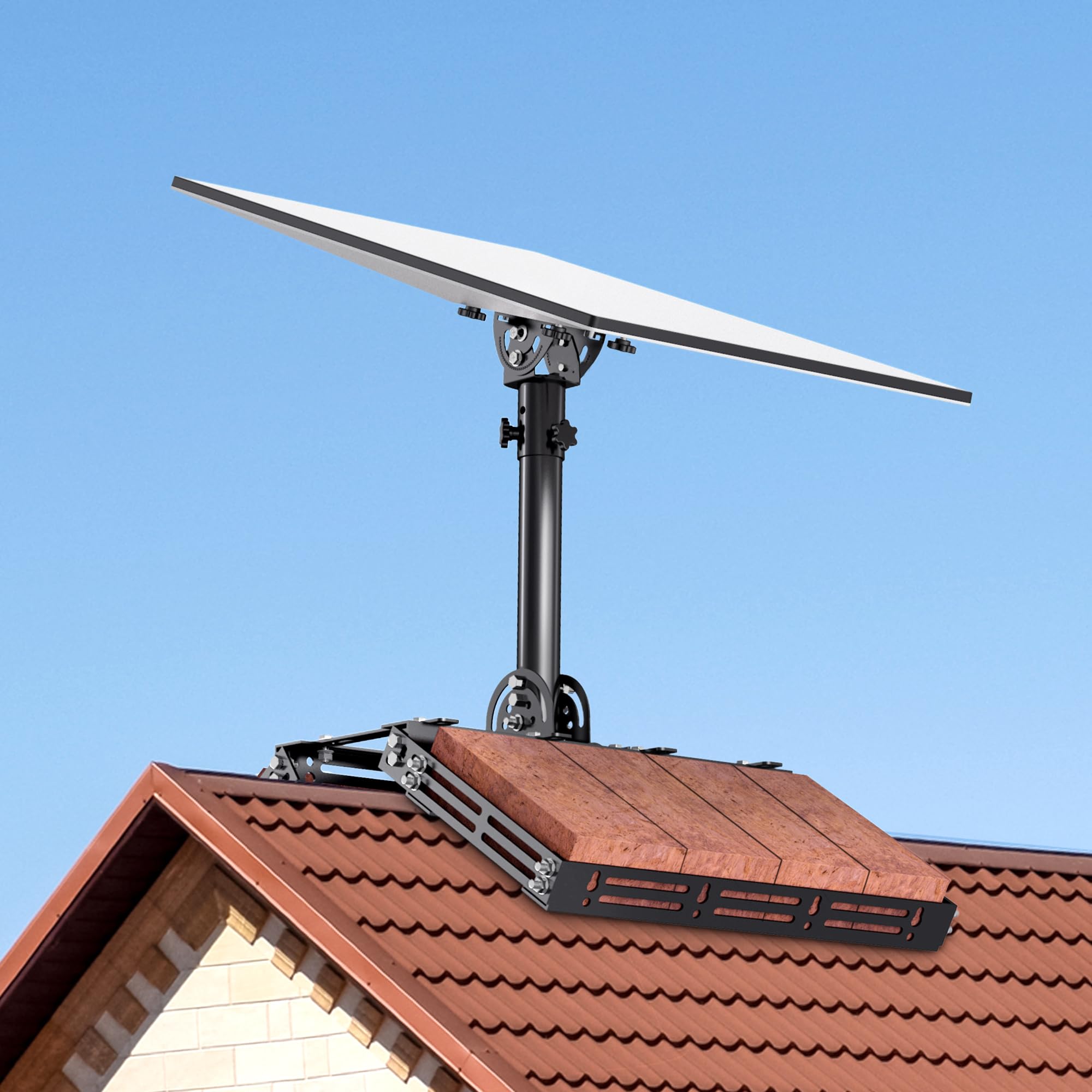 Photo 1 of Starlink Gen 3 Roof Ridgeline Mount, Adjustable Tilt 160 Degree and Square Shelf Width, Starlink Internet Kit Satellite Mounting Kit, Compatible with Starlink Standard Gen3(V3) Dish