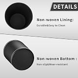 GORESE Leather Trash Can Wastebasket 9.4in Opening 11in H Black view 4