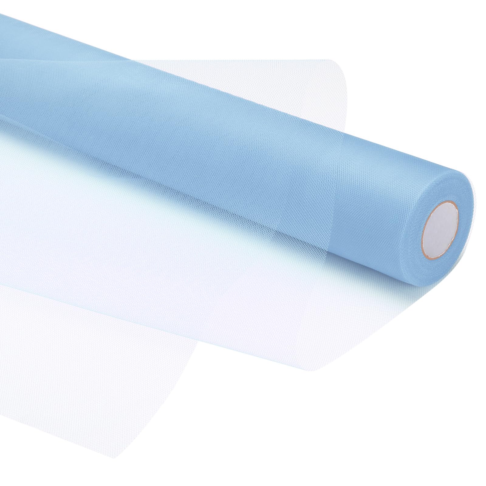 PATIKIL Tulle Fabric Rolls, 24 Inch by 50 Yards Fabric Spool Tulle Ribbon Netting Bolt for DIY Crafts Wedding Party Decorations, Tutu Skirts, Table Skirt, Gift Wrapping, Light Blue