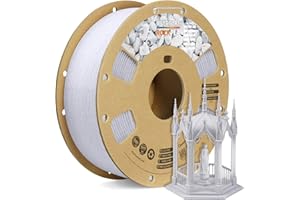 OVERTURE Rock PLA Filament 1.75mm, Marble PLA 3D Printer Filament 1kg Spool (2.2lbs), Dimensional Accuracy +/- 0.02 mm, Fit Most FDM Printer (Rock White)