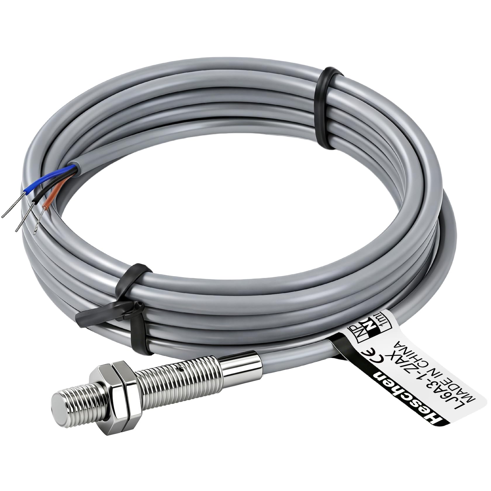 Heschen M6 Inductive Proximity Sensor Switch Shield Type LJ6A3-1-Z/AX Detector 1mm 10-30VDC 150mA NPN Normally Closed(NC) 3 Wire