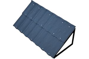 QIPRAONO Fixed Metal Awning with Triangular Steel Frame, Color Stone Awning for Door Entrance 52" x 30 3/4", Waterproof All-Weather UV Rain Snow Protector for Porch, Window, Balcony, Blue