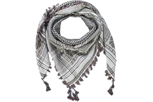 Merewill Cotton Shemagh Tactical Desert Wrap Keffiyeh Head Neck Arab Scarf For Men 49"x49"