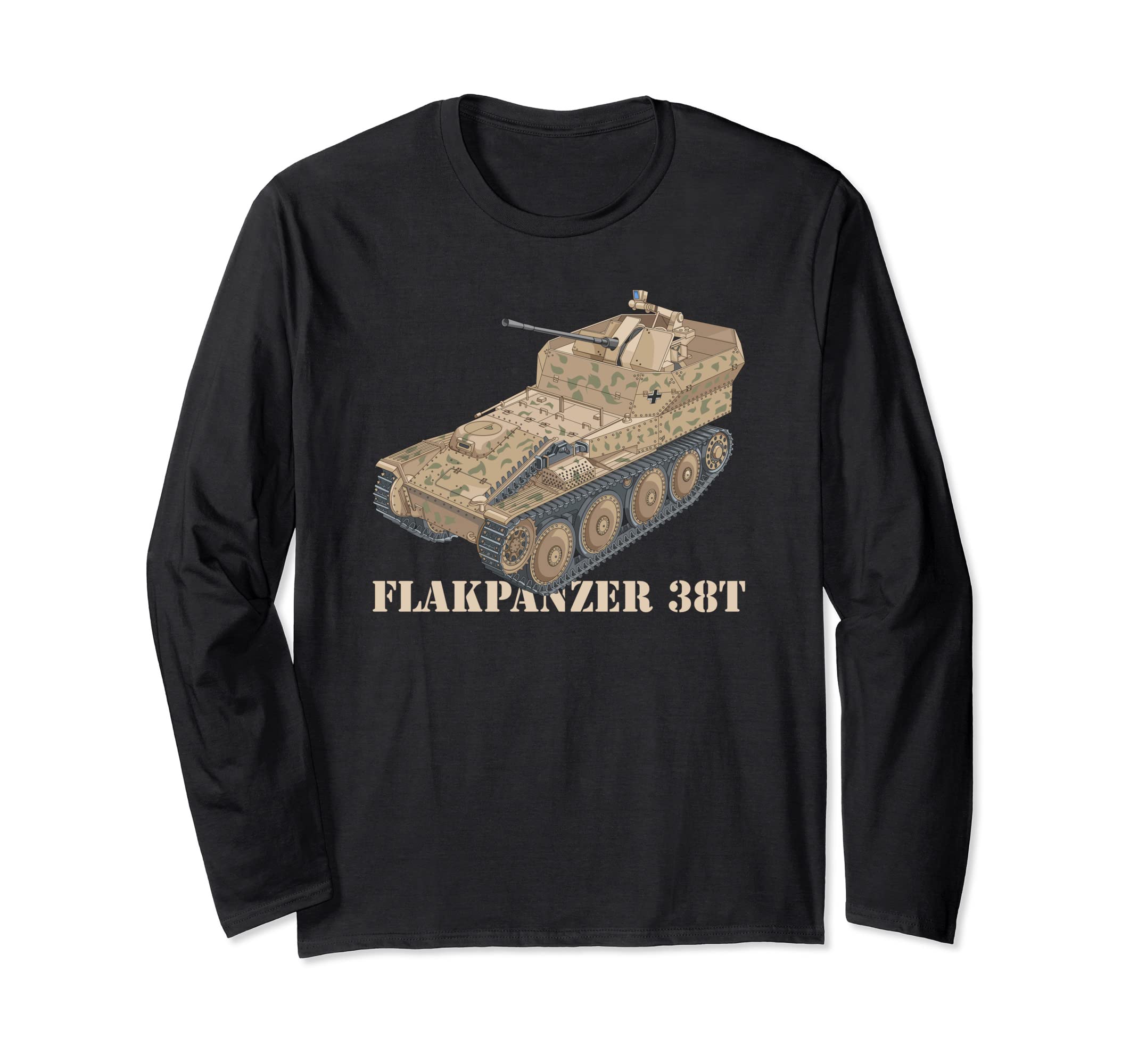 Flakpanzer 38 t German WW2 Anti Aircraft Tanks Diagram Long Sleeve T-Shirt