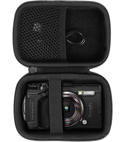 Câmera subaquática preta OM SYSTEM OLYMPUS TG-6, impermeável, à