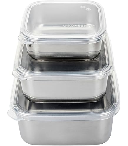 TASIXUN 3 Pack Stainless Steel Food Storage Containers With Lids