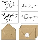 Kerpa 60 Pack Thank You Cards Bulk with Kraft Envelopes and Stickers – 4x6 Inch Elegant Minimalist Designs, Perfect for Business, Wedding, Baby & Bridal Shower, Graduation, Funeral or Personal Notes