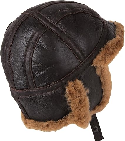 leather pilot hat
