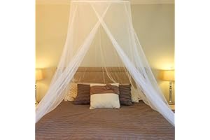AILELAN Mosquito Net Canopy Hanging Circular Curtain Netting for Single to King Size - Quick Easy Installation, Protects Baby Crib, Kid & Girls Bed