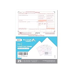 W2 Forms 2023, 4 Part Tax Forms, 25 Employee Kit of