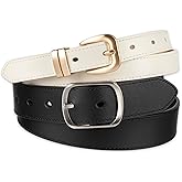 Calvin Klein womens 2-pack Slim Width Fashion Belt Set for Jeans, Dresses & Casual Wear