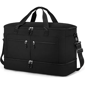 ZOMFELT Carry On Luggage 22x14x9 Airline Approved, 45L Travel Duffle Bag | Travel Duffel Bags With Shoe Compartment, Duffel B