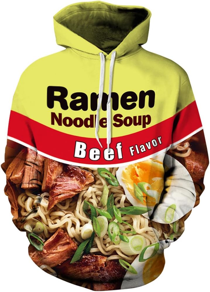 GLUDEAR Men's Realistic 3D Digital Print Pullover Hoodie Hooded Sweatshirt