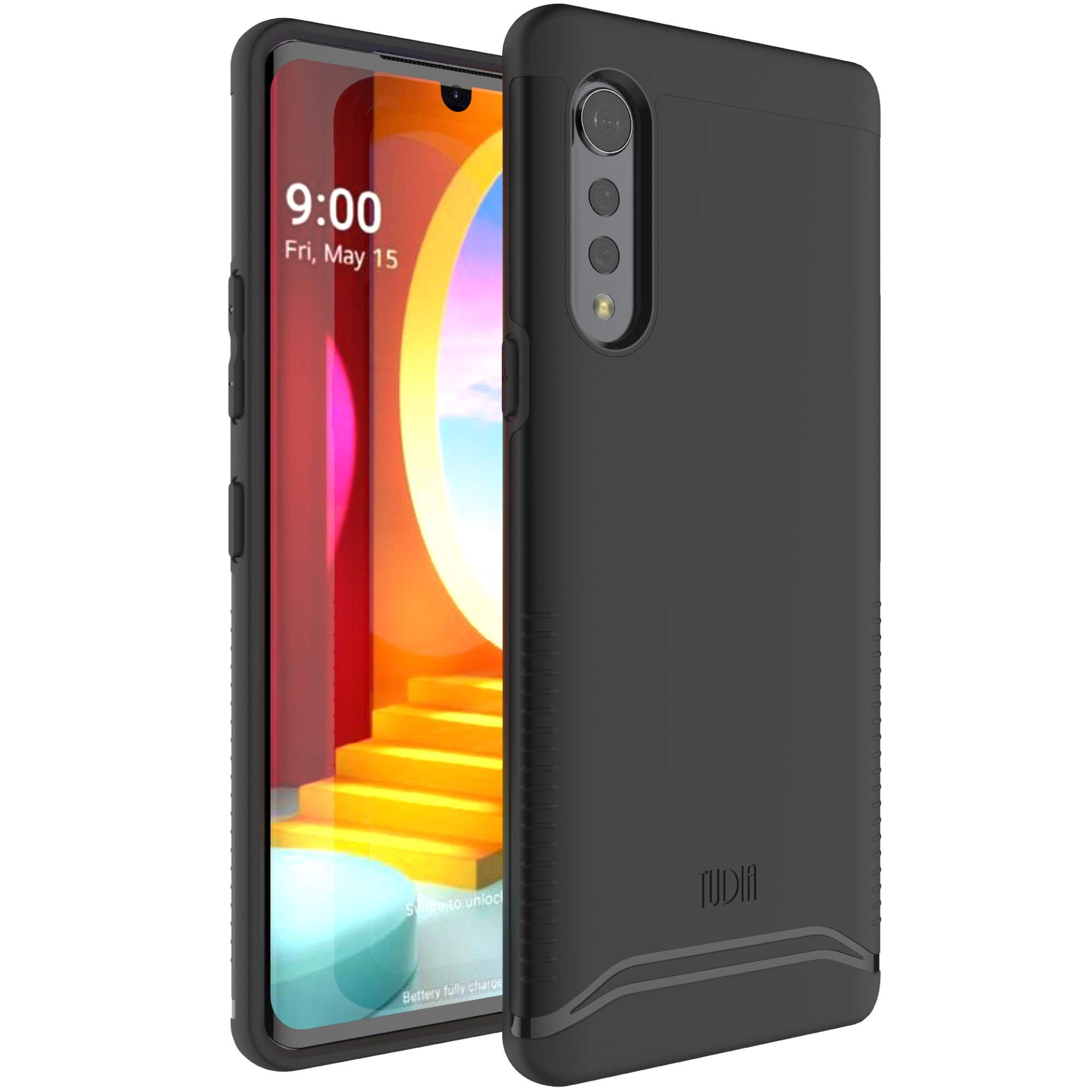 Photo 1 of TUDIA DualShield Designed for LG Velvet 5G/5G UW (Compatible with Verizon, T-Mobile, AT&T Versions), [Merge] Shockproof Tough Dual Layer Hard PC Soft TPU Slim Protective Case - Matte Black