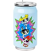 Silver Buffalo Powerpuff Girls Stainless Steel Double Wall Cup Featuring Blossom, Buttercup, and Bubbles, 11.8 Ounces