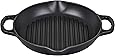 Le Creuset Enameled Cast Iron Signature Deep Round Grill, 9.75", Licorice