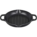 Le Creuset Enameled Cast Iron Signature Deep Round Grill, 9.75", Licorice