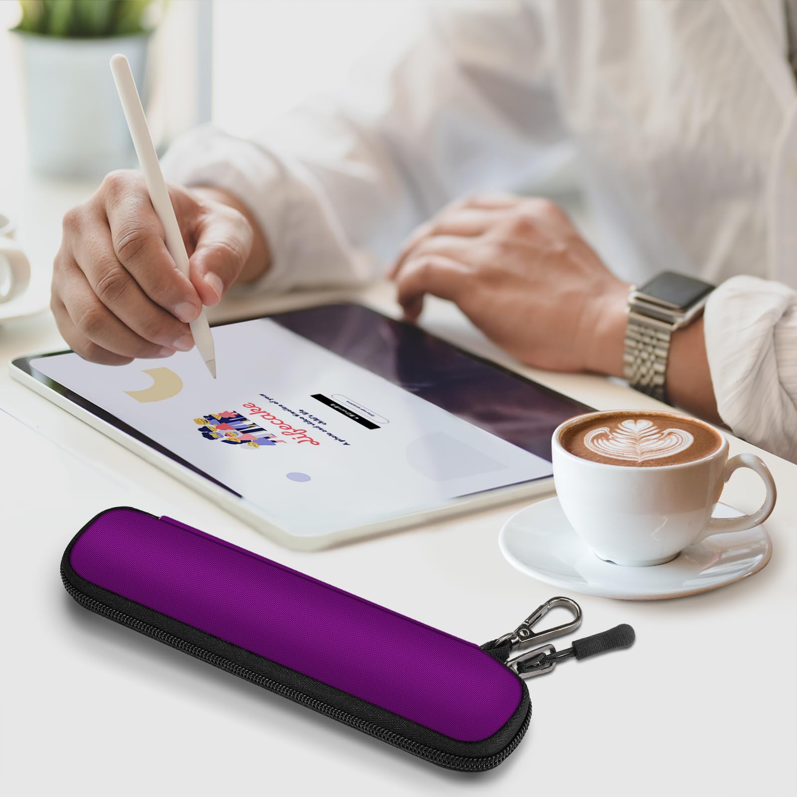 Fintie Pen Holder Case for Apple Pencil Pro, Apple Pencil (USB-C / 1st / 2nd Generation), Soft Neoprene Zipper Carrying Bag Sleeve Pouch for Samsung Stylus, Surface Pen