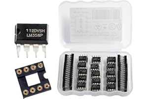 CHIPNEW LM358 Kit 46 in 1 All-New 30PCS ICS(DIP-8)+ 16PCS IC Sockets(DIP8) Low Power Dual Operational Amplifiers (LM358+Sockets)