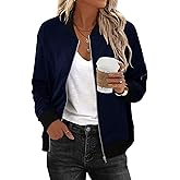 KISSMODA Women Windproof Jacket Zip Up Overcoat Lightweight Casual Long Sleeve Coat Fall Fashion Outfits with Pockets S-XXL