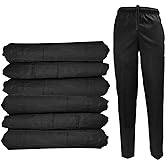 Natural Uniforms Classic 6 Pocket Black Chef Pants with Multi-Pack Quantities Available