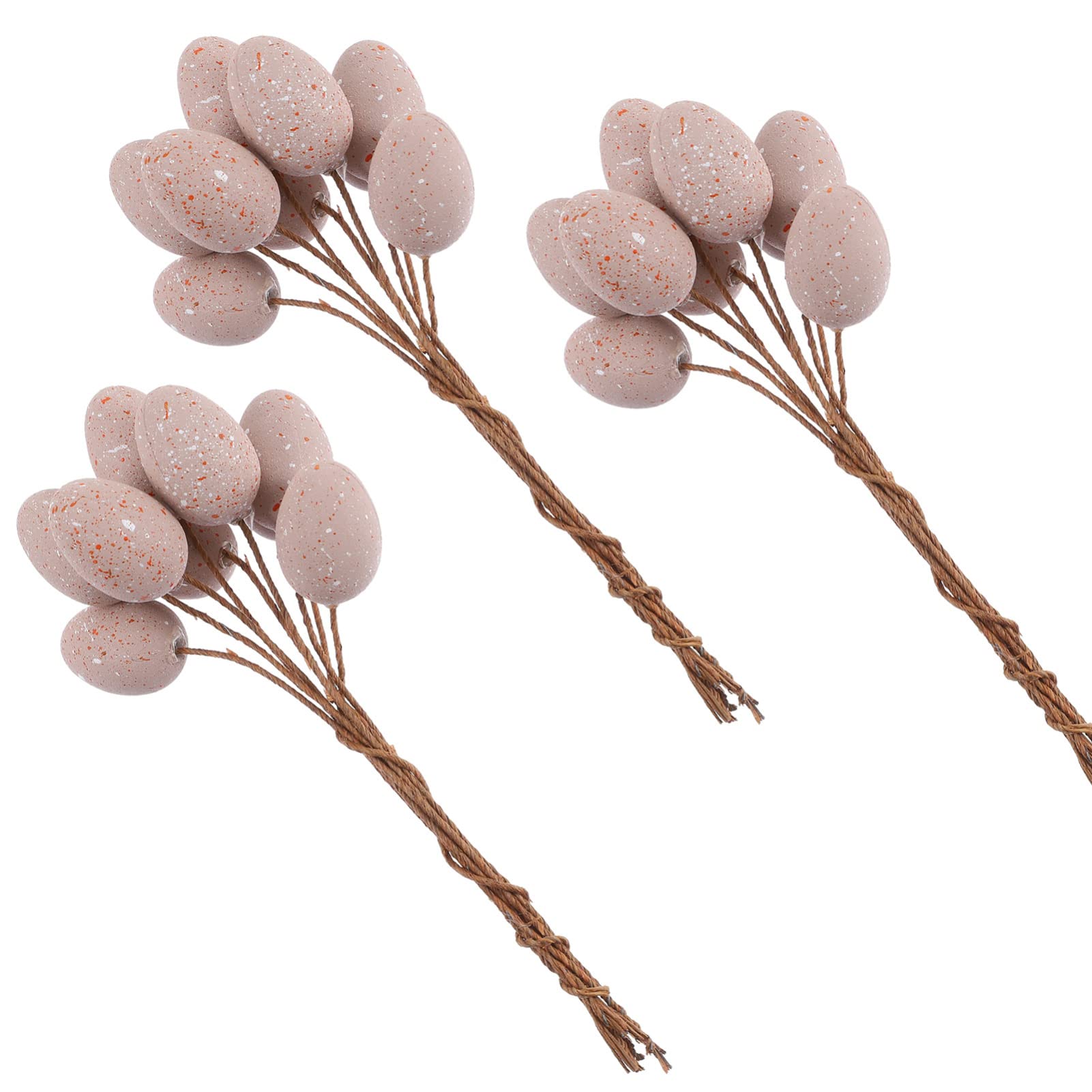 Toddmomy 27Pcs Easter Egg Decoration on Sticks Speckled Mini Egg Picks Spring Floral Stems for Home Party and Kitchen Decor