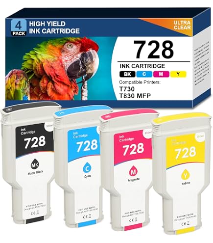 Amazon.com: HP 728 Yellow 300-ml Genuine Ink Cartridge (F9K15A
