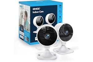 GNCC Cameras for Home Security,Indoor Security Cam,Dog Camera with Phone App,1080P Motion Detection,2-Way Audio,Night Vision,Cloud & SD Card Storage, Works Alexa,Easy Install,Only 2.4G WiFi (2-Pack)